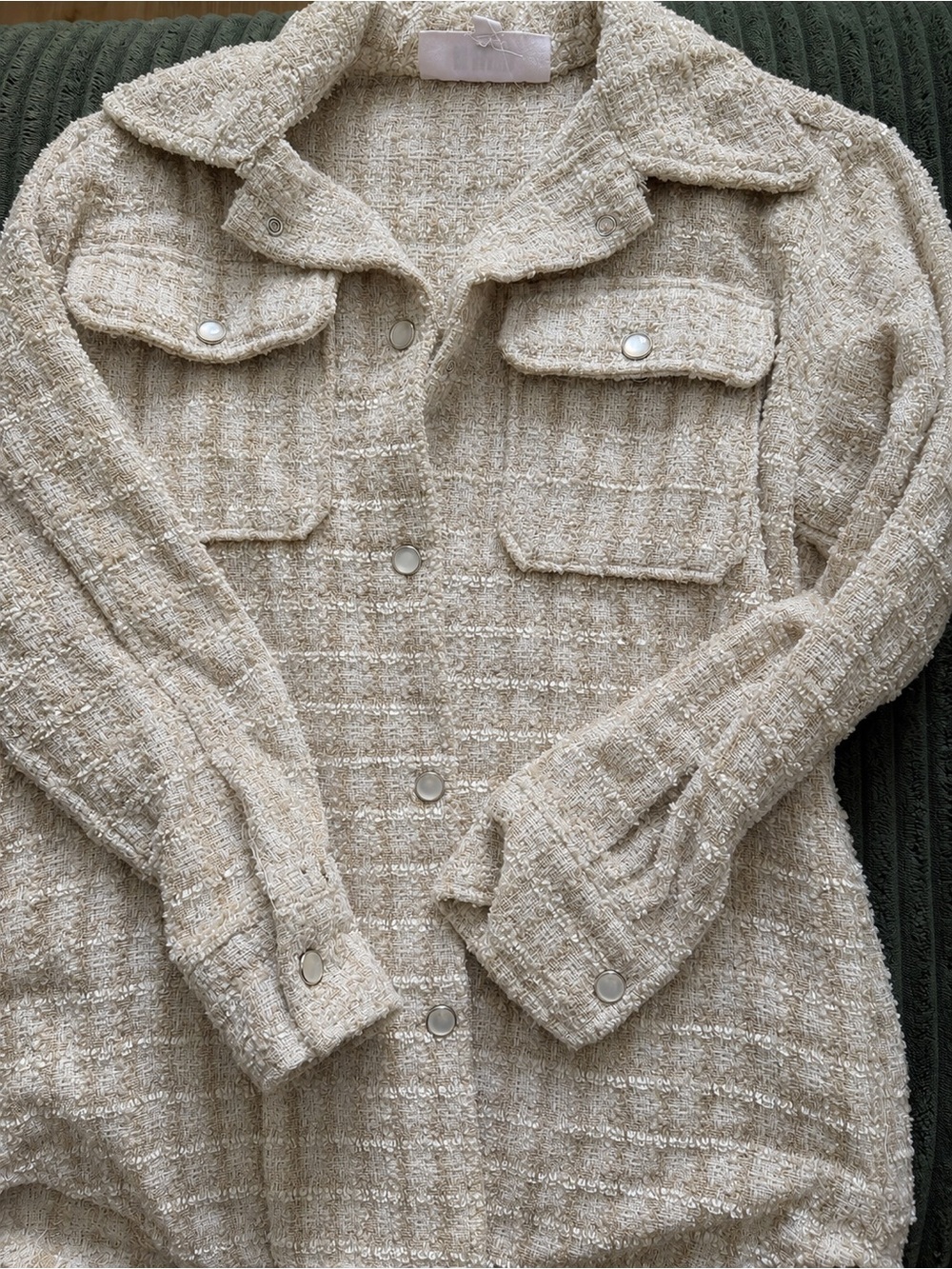 Steve Madden Cream Bouclé Shacket Jacket
